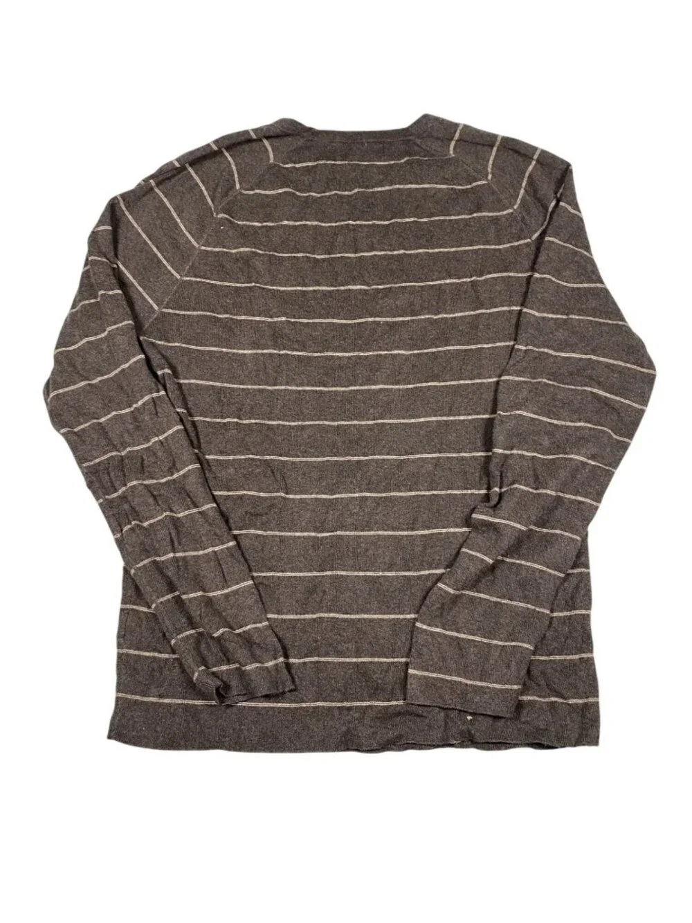 Banana Republic Brown Striped Mens Crewneck Sweater 100% Cotton M Lightweight